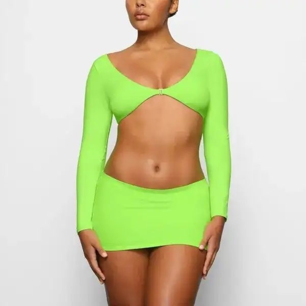 SKIMS‎ Recycled Swim Long Sleeve Shrug in Neon Green, Women's Size 4X, NWT